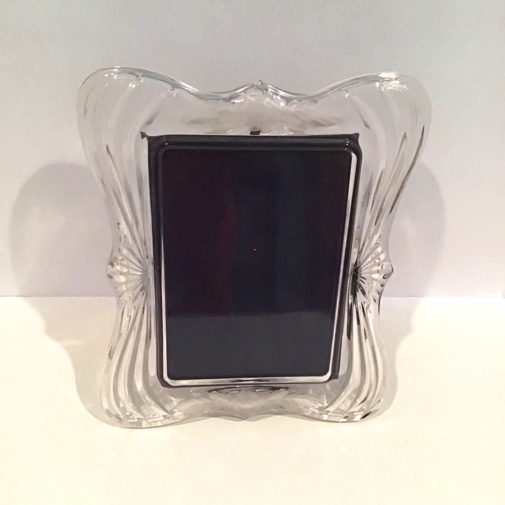 MIKASA Floral Etched 10X8 Crystal PICTURE FRAME